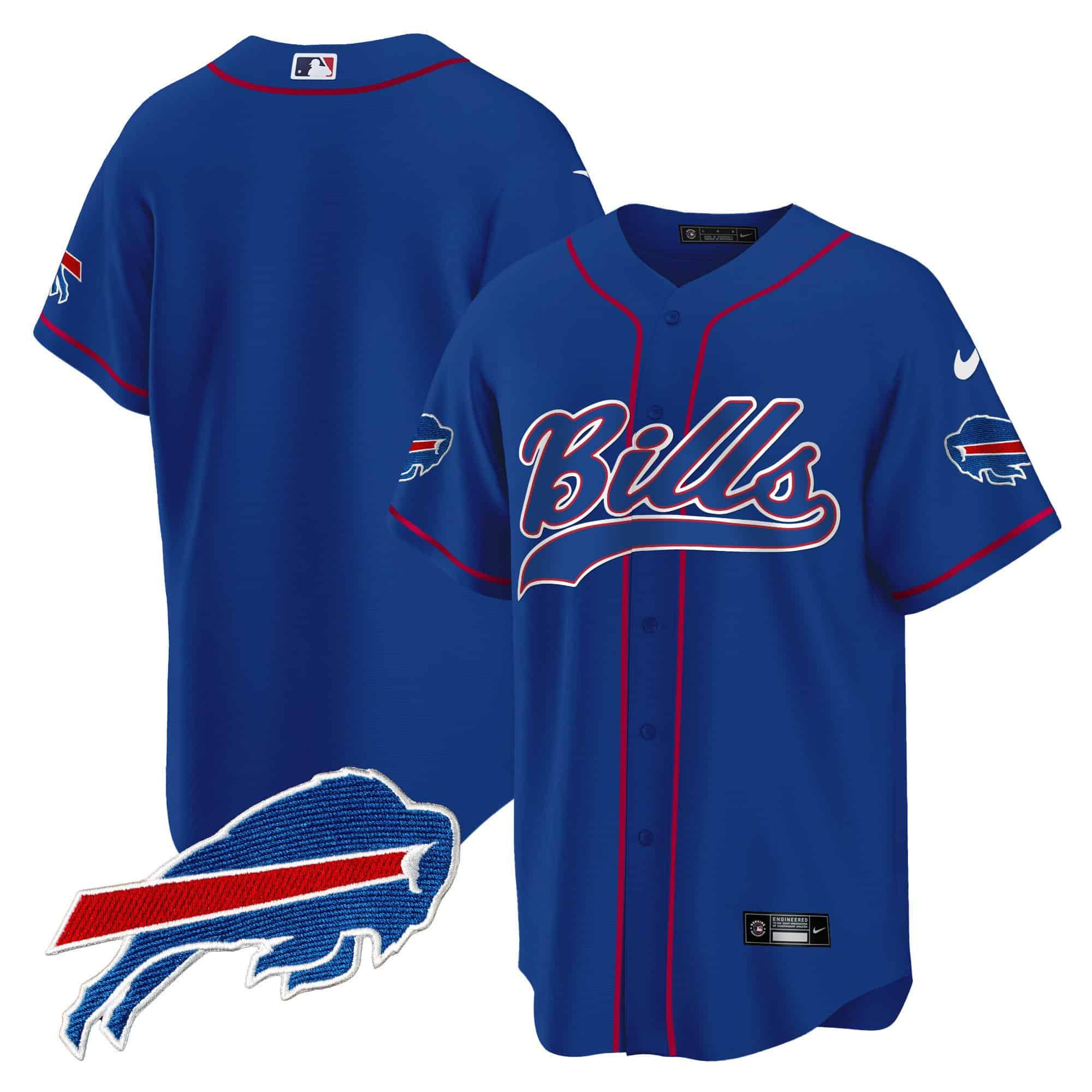 Men Buffalo Bills Blank Blue 2024 Nike Baseball Game NFL Jersey->indianapolis colts->NFL Jersey